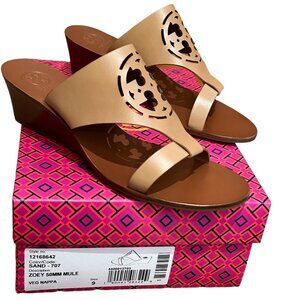 Tory Burch Zoey 50 MM Mule Sandal, Sand, Size 9